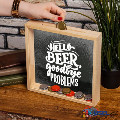 Коллекционная коробка - копилка для хранения сортов пива Hello Beer Goodbye Problems